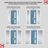 Cottage Style Debonaire 2 Composite Front Door Set with Double Side Screen - Hnd Sandblast Ellie Glass - Shown in Pastel Blue