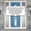 Cottage Style Debonaire 2 Composite Front Door Set with Double Side Screen - Central Sandblast Ellie Glass - Shown in Pastel Blue