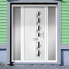 Cottage Style Debonaire 2 Composite Front Door Set with Double Side Screen - Hnd Jet Glass - Shown in White