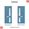 Cottage Style Debonaire 2 Composite Front Door Set with Hnd Sandblast Ellie Glass - Shown in Pastel Blue