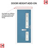 Cottage Style Debonaire 2 Composite Front Door Set with Hnd Sandblast Ellie Glass - Shown in Pastel Blue