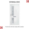 Cottage Style Debonaire 2 Composite Front Door Set with Hnd Sandblast Ellie Glass - Shown in Pastel Blue