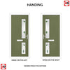 Cottage Style Debonaire 2 Composite Front Door Set with Hnd Kupang Green Glass - Shown in Reed Green