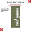 Cottage Style Debonaire 2 Composite Front Door Set with Hnd Kupang Green Glass - Shown in Reed Green