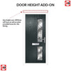 Cottage Style Debonaire 2 Composite Front Door Set with Hnd Abstract Glass - Shown in Anthracite Grey