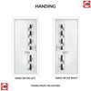 Cottage Style Debonaire 2 Composite Front Door Set with Hnd Jet Glass - Shown in White