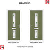Cottage Style Debonaire 2 Composite Front Door Set with Central Kupang Green Glass - Shown in Reed Green