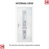 Cottage Style Debonaire 2 Composite Front Door Set with Central Kupang Green Glass - Shown in Reed Green
