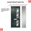 Cottage Style Debonaire 2 Composite Front Door Set with Single Side Screen - Hnd Abstract Glass - Shown in Anthracite Grey