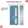 Cottage Style Debonaire 2 Composite Front Door Set with Single Side Screen - Hnd Sandblast Ellie Glass - Shown in Pastel Blue