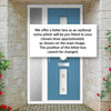 Cottage Style Debonaire 2 Composite Front Door Set with Single Side Screen - Central Sandblast Ellie Glass - Shown in Pastel Blue