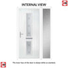 Cottage Style Debonaire 2 Composite Front Door Set with Single Side Screen - Central Sandblast Ellie Glass - Shown in Pastel Blue