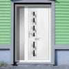Cottage Style Debonaire 2 Composite Front Door Set with Single Side Screen - Hnd Jet Glass - Shown in White