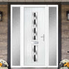 Cottage Style Debonaire 2 Composite Front Door Set with Double Side Screen - Central Jet Glass - Shown in White