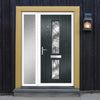 Cottage Style Debonaire 2 Composite Front Door Set with Single Side Screen - Central Abstract Glass - Shown in Anthracite Grey
