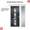 Cottage Style Debonaire 2 Composite Front Door Set with Single Side Screen - Central Abstract Glass - Shown in Anthracite Grey