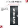 Cottage Style Debonaire 2 Composite Front Door Set with Central Abstract Glass - Shown in Anthracite Grey