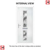 Cottage Style Debonaire 2 Composite Front Door Set with Central Abstract Glass - Shown in Anthracite Grey