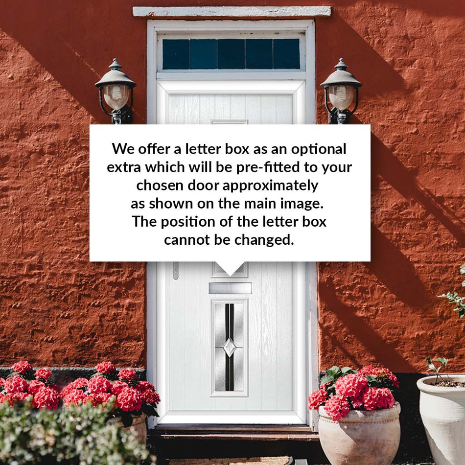 Cottage Style Debonaire 2 Composite Front Door Set with Central Jet Glass - Shown in White