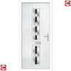 Cottage Style Debonaire 2 Composite Front Door Set with Central Jet Glass - Shown in White