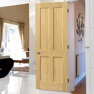 Image: Interior oak veneer traditional panel door