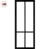 Bespoke Room Divider - Eco-Urban® Bronx Door Pair DD6315F - Frosted Glass with Full Glass Sides - Premium Primed - Colour & Size Options