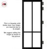 Bronx 4 Pane Solid Wood Internal Door UK Made DD6315G - Clear Glass - Eco-Urban® Shadow Black Premium Primed