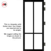 Bronx 4 Pane Solid Wood Internal Door Pair UK Made DD6315G - Clear Glass - Eco-Urban® Shadow Black Premium Primed