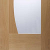 Two Sliding Doors and Frame Kit - Emilia Oak Flush Door - Stepped Panel Design - Clear Glass - Unfinished