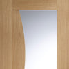 Bespoke Emilia Oak Glazed Single Pocket Door Detail - Stepped Panel Design