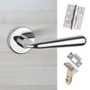 Tupai Rapido CurvaLine Adra Fire Lever on Round Rose - Bright Polished Chrome Handle Pack