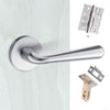Tupai Rapido CurvaLine Adra Fire Lever on Round Rose - Satin Chrome Handle Pack