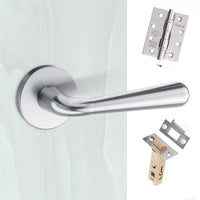 Tupai Rapido CurvaLine Adra Fire Lever on Round Rose - Satin Chrome Handle Pack