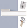 Tupai Rapido VersaLine Tobar Fire Lever on Long Rose - White Decorative Plate - Bright Polished Chrome Handle Pack