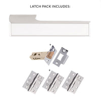 Tupai Rapido VersaLine Tobar Fire Lever on Long Rose - White Decorative Plate - Bright Polished Chrome Handle Pack