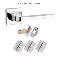 Tupai Rapido CurvaLine Valbona Fire Lever on Square Rose - Bright Polished Chrome Handle Pack