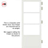 Eco-Urban Staten 3 Pane 1 Panel Solid Wood Internal Door Pair UK Made DD6310SG - Frosted Glass - Eco-Urban® Cloud White Premium Primed