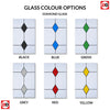 Premium Composite Entrance Door Set - Mulsanne 1 Diamond Black Glass - Shown in White