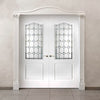Classic Grained Internal PVC Door Pair - Diamond Sparkle Style Glass