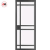 Bespoke Room Divider - Eco-Urban® Leith Door Pair DD6316F - Frosted Glass with Full Glass Sides - Premium Primed - Colour & Size Options