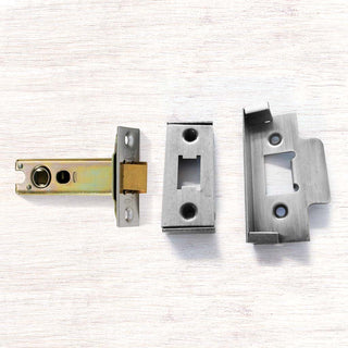 Image: Heavy Sprung Rebated Tubular Latch, 65 - 75mm for Internal Doors - 2 Finishes and 2 Sizes