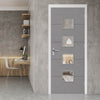 Bespoke Fire Door - Flush Horizontal Grey Inlay - American Light Grey Ash Veneer - 30 Minute Fire Rated - Clear Glass - 09 - Prefinished