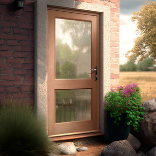Image: 2XGG Exterior Mahogany Wooden Front Door - Fit Your Own Glass