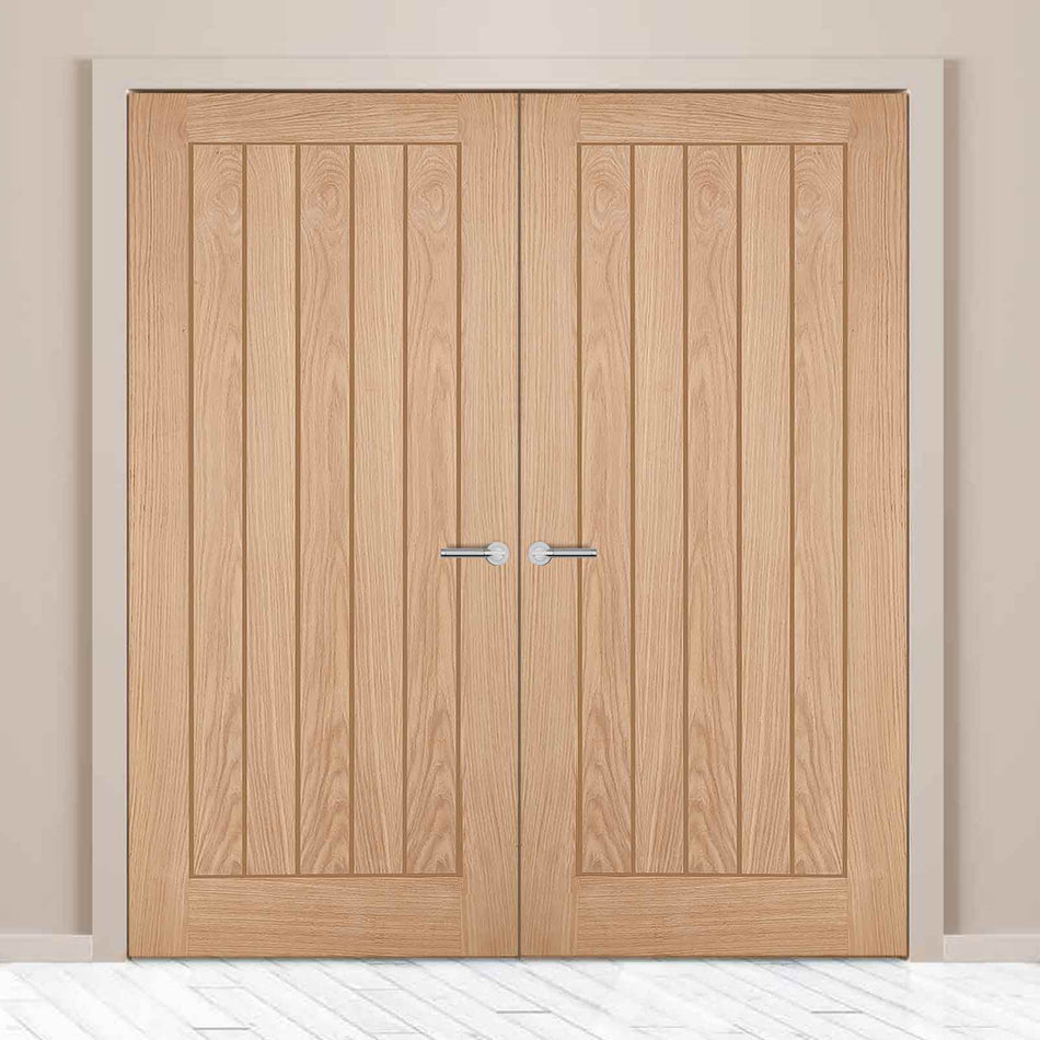 Belize Oak Fire Door Pair - 1/2 Hour Fire Rated