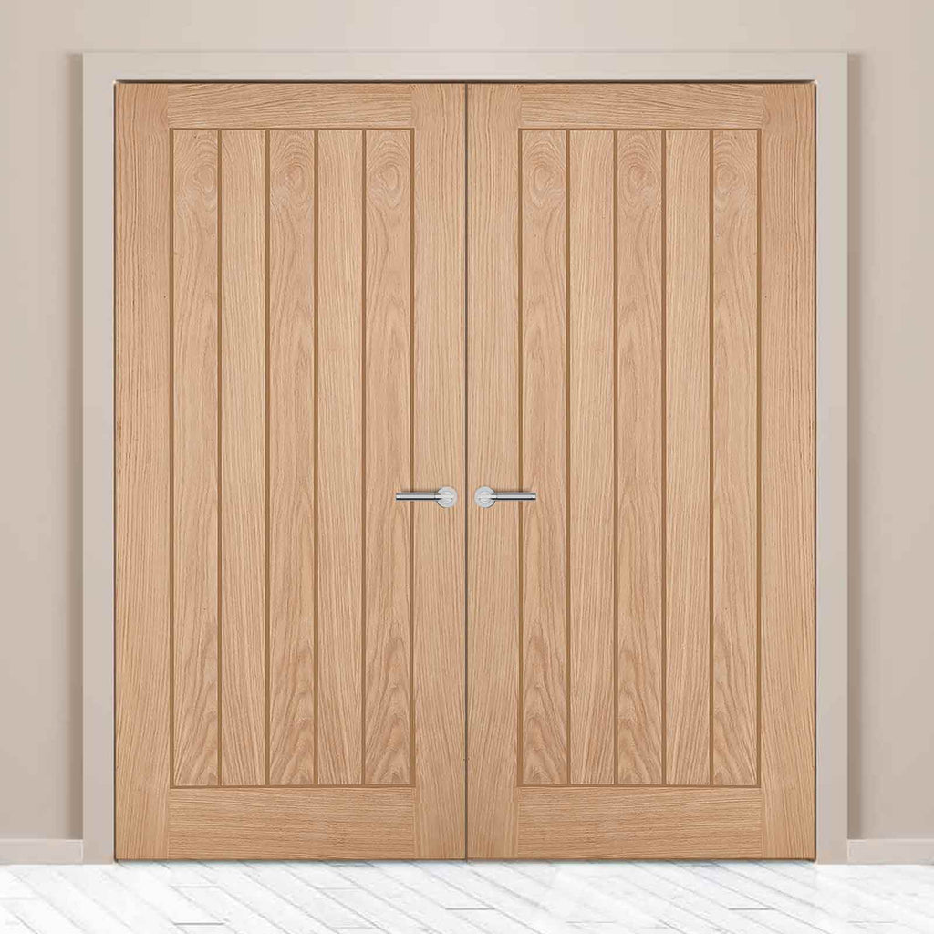 Belize Oak Fire Door Pair - 1/2 Hour Fire Rated