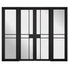 W8 Greenwich Room Divider Door & Frame Kit - Clear Glass - Black Primed - 2031x2478mm Wide