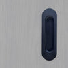 One Pair of Burbank 120mm Sliding Door Oval Flush Pulls - Matt Black Finish