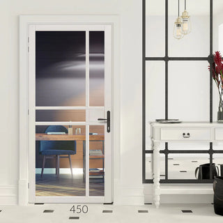 Image: JB Kind Industrial City White Internal Door - Clear Glass - Prefinished