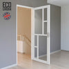 Handmade Eco-Urban Cairo 6 Pane Solid Wood Internal Door UK Made DD6419G Clear Glass - Eco-Urban® Cloud White Premium Primed