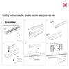 Temple 8mm Clear Glass - Obscure Printed Design - Double Evokit Pocket Door